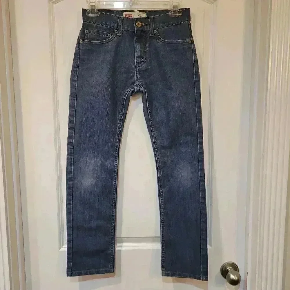 Levi's Performance 511 Slim Straight Leg Denim Jeans Med Wash Blue Cotton/Spande